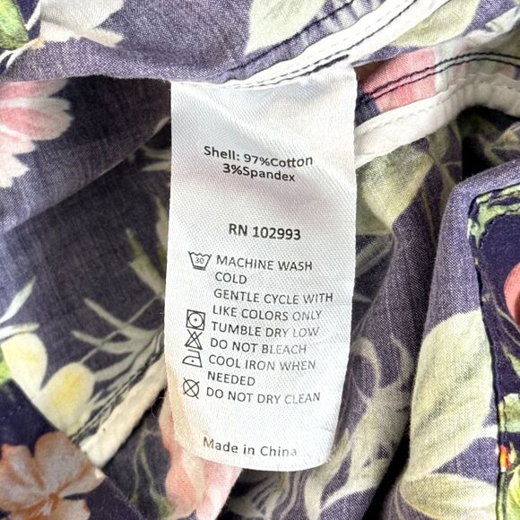 MARISSA WEBB Multi Floral Print Puff Sleeve Dress 4 Navy Woven Colorful EUC B30 - Picture 6 of 6